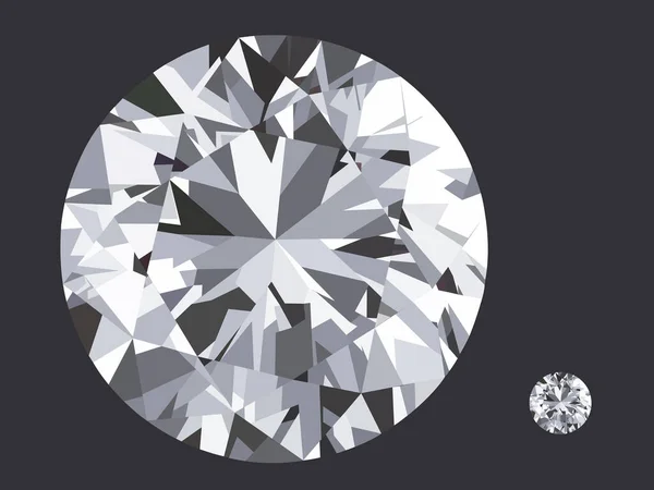 Diamante Vectorial Realista Sin Gradiente — Archivo Imágenes Vectoriales