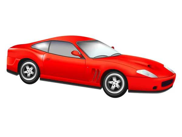 Sportovní Červené Auto Bílém Pozadí Vektor — Stockový vektor
