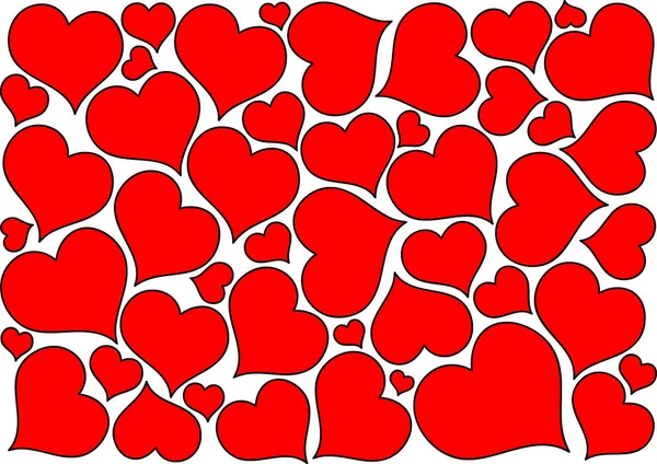 Red Hearts Valentine Background — Stock Vector