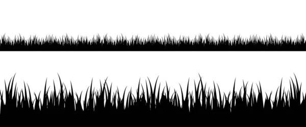 바다없는 풀밭의 실루엣 자연적 삽화가 있는지제 포트폴리오를 — 스톡 벡터