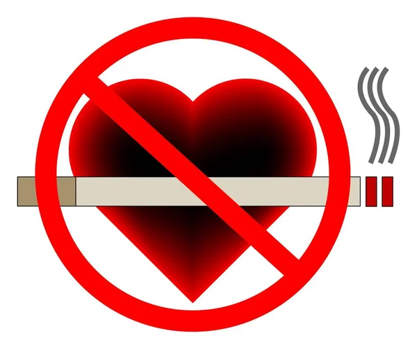 Smoking Sign Vector Heart Background — Stock Vector