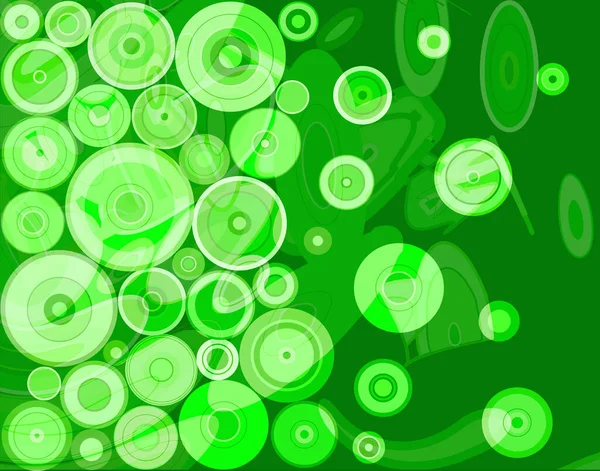 Bewerkbare Abstracte Vectorachtergrond Van Groene Cirkels — Stockvector