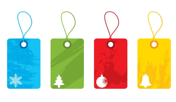 Etiquetas Navidad Coloridas Por Favor Compruebe Cartera Para Más Ilustraciones — Vector de stock