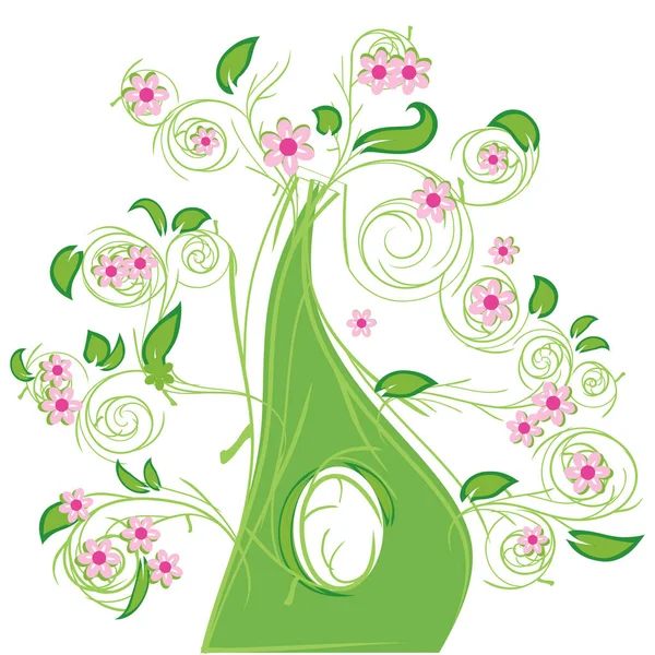 Квіткове Дерево Красиве Зображення Кольорова Ілюстрація — стоковий вектор