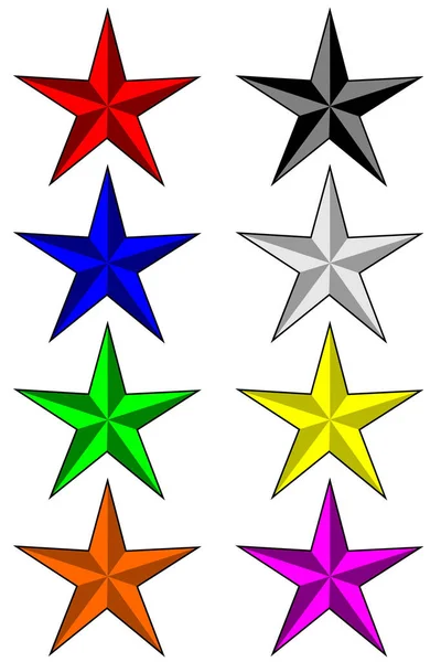 Assorted Color Stars Vector — Stock Vector
