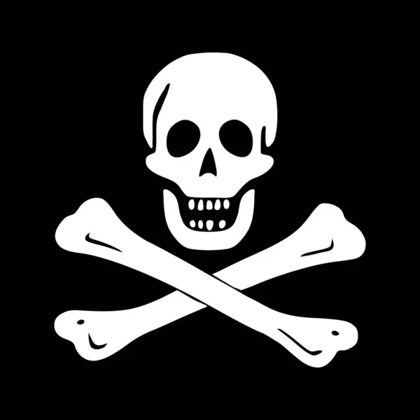 頭蓋骨と横骨の海賊旗 — ストックベクタ