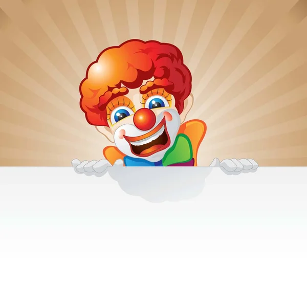 Clown Och Styrelse Bild Färg Illustration — Stock vektor