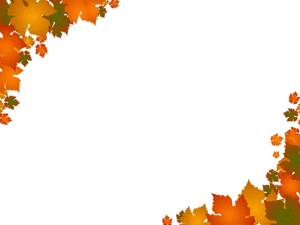 Grenze Illustration Von Goldenen Herbstblättern — Stockvektor