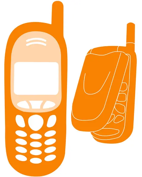 Téléphones Portables Image Vectorielle Illustration Couleur — Image vectorielle