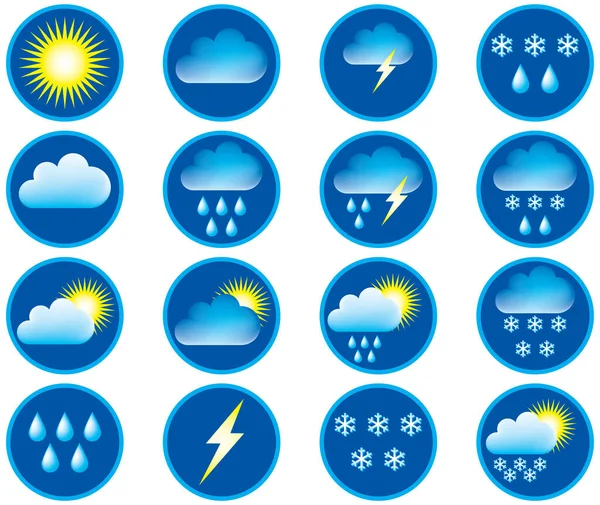 Symbols Indication Weather Vector Illustration — Stock Vector