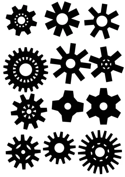Αφίσα Gearwheel Vector Εικονογράφηση Μαύρο Και Άσπρο — Διανυσματικό Αρχείο