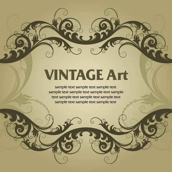 Modello Vettoriale Vintage Cornice Stile Floreale — Vettoriale Stock
