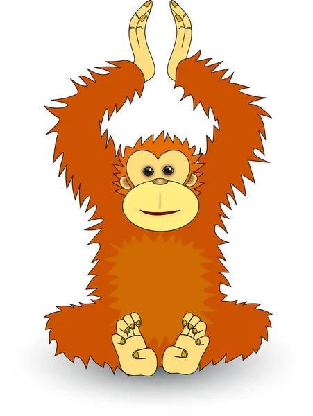 Orangutan Ilustracja Wizerunek Kolorowa Ilustracja — Wektor stockowy