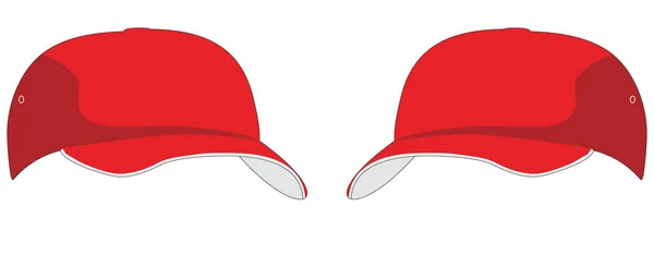 Casquette Rouge Couleur Peut Être Ajustée Logos Peuvent Être Ajoutés — Image vectorielle