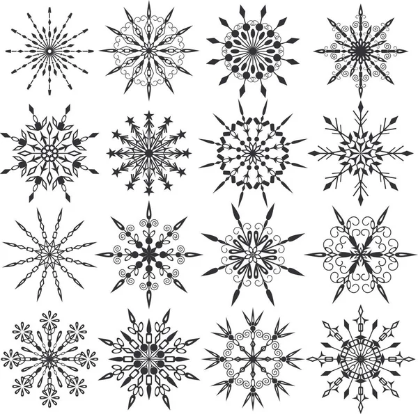 Снежинки Векторная Иллюстрация Цветная Иллюстрация — стоковый вектор