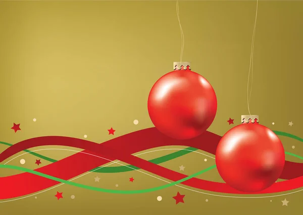 Два Красных Рождественских Шара Абстрактный Фон — стоковый вектор