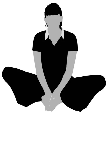 Meditera Kvinna Isolerad Bakgrund — Stock vektor