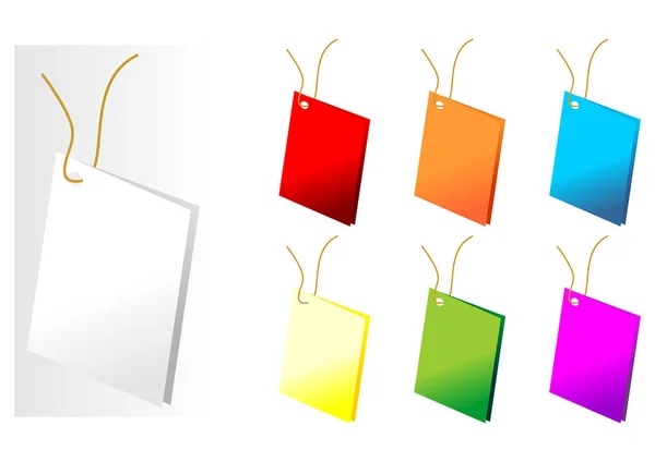 Étiquettes Cadeaux Avec Différentes Couleurs Sur Fond Blanc — Image vectorielle