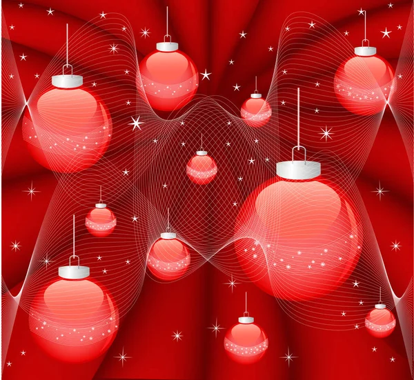 Magic Red Christmas Background — Stock Vector