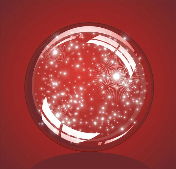 Sebuah Bola Salju Kristal Yang Menakjubkan Dengan Pantulan Cahaya - Stok Vektor