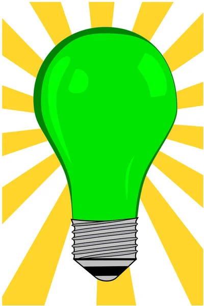 Zelený Elektrický Vektor Žárovky — Stockový vektor