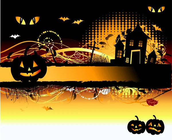 Halloween Notte Immagine Sfondo Illustrazione Colori — Vettoriale Stock