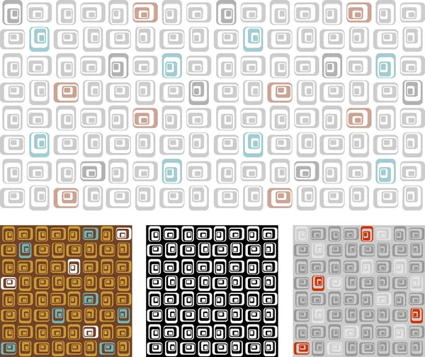 抽象复古无缝图案 4色变体 — 图库矢量图片
