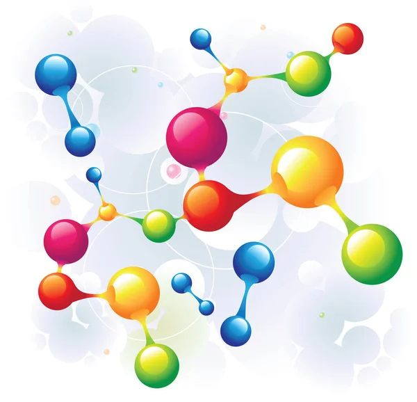 Molekül Gemischtes Bild Farbige Abbildung — Stockvektor