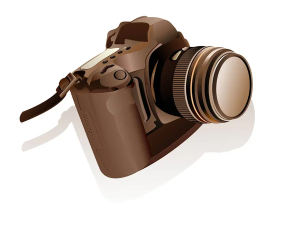 Caméra Sur Backgroun Isolé — Image vectorielle