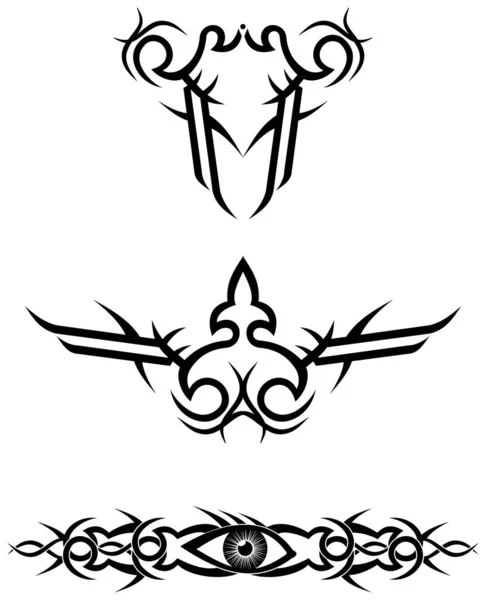 Desenhos Tatuagem Tribal Ilustração Vetorial — Vetor de Stock