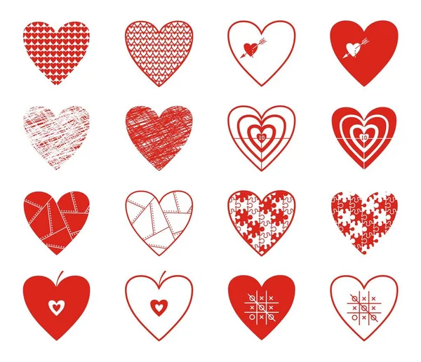 Different Kinds Hearts — Stock Vector