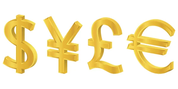 Zlaté Symboly Měny Prosím Podívejte Mého Portfolia Pro Více Obchodních — Stockový vektor