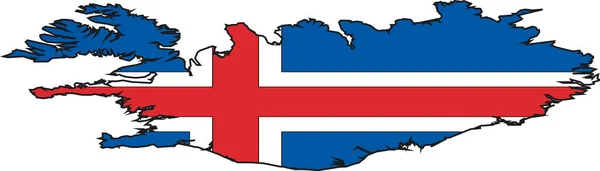 Εικονογράφηση Διάνυσμα Χάρτη Και Σημαίας Από Την Ισλανδία — Διανυσματικό Αρχείο