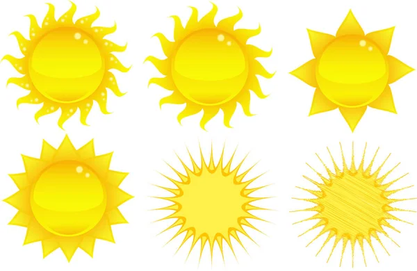 Suns Isoleret Den Hvide Eps Formatere – Stock-vektor