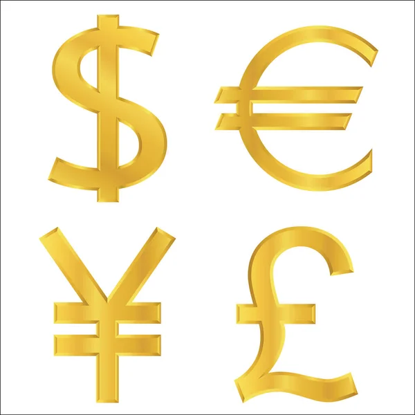 Symboly Zlaté Měny Prosím Podívejte Mého Portfolia Pro Více Měnových — Stockový vektor