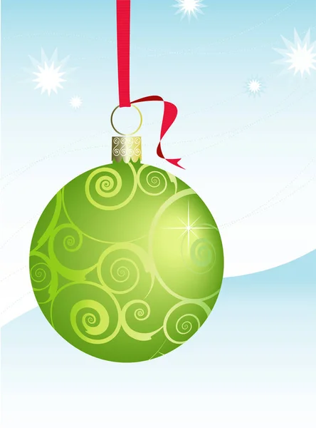 Green Swirly Adorno Navidad Fondo Invierno Archivo Fácil Edición — Vector de stock