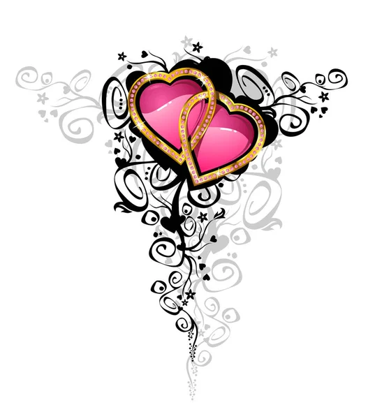 Kärlekens Vektorns Hjärtan — Stock vektor