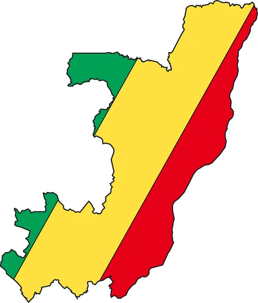Ilustracja Wektor Mapy Flagi Konga — Wektor stockowy