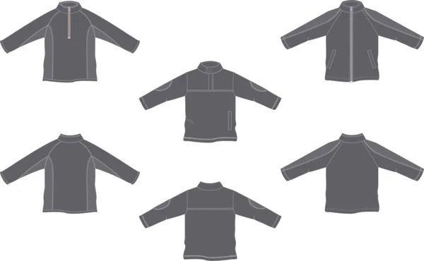 Sweats Shirts Trois Modèles Différents Avant Arrière — Image vectorielle