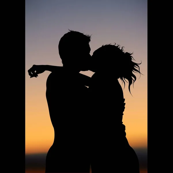 恋人J 高詳細と色のベクトルイラスト 美しくロマンチックなキス — ストックベクタ
