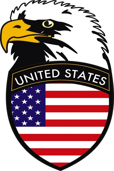Εικονογράφηση Διάνυσμα Του Αετού Έμβλημα Της Αμερικανικής Σημαίας — Διανυσματικό Αρχείο