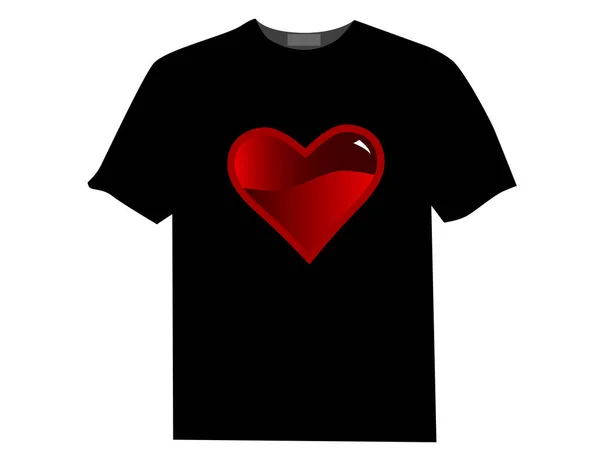 Alla Hjärtans Dag Vektor Bild Med Hjärta Shirt — Stock vektor