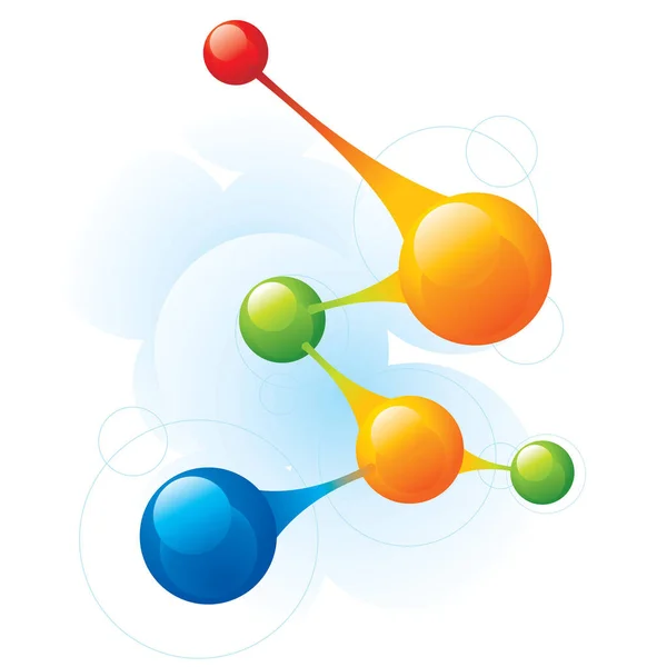 Зображення Молекули Кольорова Ілюстрація — стоковий вектор