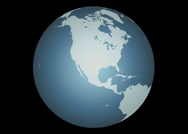 아메리카 Vector 아메리카의 지도이다 지구에 연결되어 있습니다 캐나다 멕시코 하와이 — 스톡 벡터