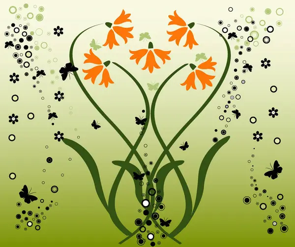 Çiçek Arkaplanı Vektör Resmi Renk Illüstrasyonu — Stok Vektör