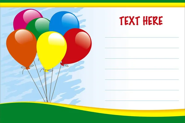 Vetor Cartão Aniversário Com Balões — Vetor de Stock