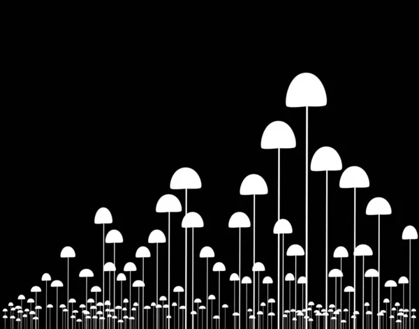 Editable Vector Illustration Densely Growing Fungi — Stock Vector