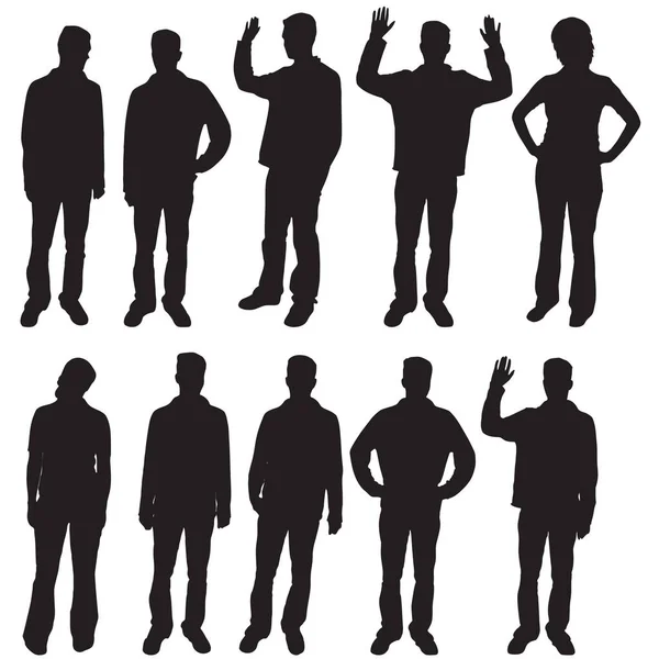 Vielfalt Unterschiedlicher Menschen Silhouetten — Stockvektor