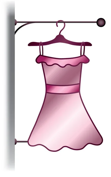 Metalen Roze Signboard Voor Dress Shop — Stockvector