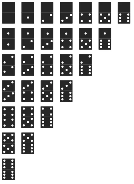 Illustration Toutes Les Cartes Domino — Image vectorielle